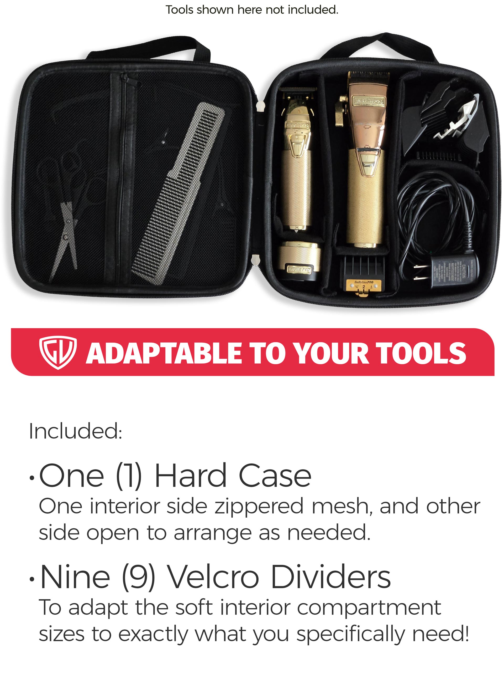 Travel case for hair clippers and trimmers